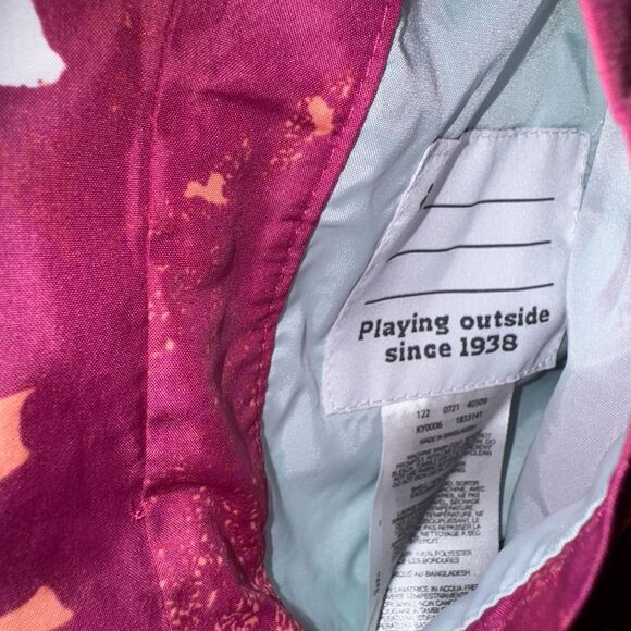 Columbia Windbreaker Jacket Girl Large 14-16  Reversible Pink Floral Mint Summer - Picture 4 of 8